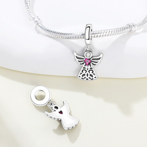 Hot-selling white copper <b>angel</b> pendant, original niche high-end DIY bracelet accessory pendant wholesale for women - Product Image 5