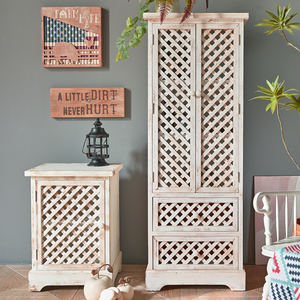 עיצוב עץ לשקע יצרן המבטא עיצוב משובץ לבן שטופי ארון אחסון עץ מלא לסלון - Product Image 4