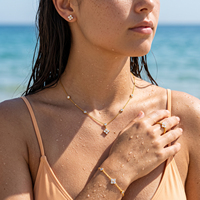 CLIORO Ensemble de bijoux élégant et délicat en zircon cubique trèfle à quatre feuilles, hypoallergénique, anti-ternissement, étanche, pour femme