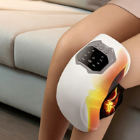 Masseur chauffant électrique pour genoux avec lumière rouge, compresse chaude, 3 niveaux de température, grand écran LCD, commande tactile, batterie au lithium 2400 mAh