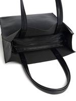 Tas Tangan & Dompet Wanita Crinion PU Warna Solid dengan Logo Kustom dan Bordir Hitam