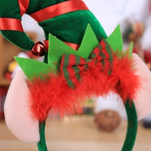 Diadema Creativa con Gorro de Duende Navideño Adornada con Plumas Rojas Vibrantes, un Accesorio para el Cabello Imprescindible para Fiestas y Festivales - Product Image 2