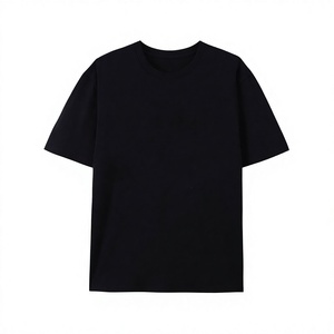 เสื้อยืดผู้ชายสีดำ แขนสั้น คอกลม ทรงปกติ ผ้าคอตตอนเจอร์ซีย์ สวมใส่สบายๆ - Product Image 2