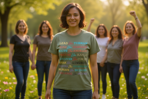 T-shirt da donna Lead Soar a maniche corte, girocollo, 100% cotone jersey, vestibilità regolare, maglietta con scritta 'Feminist Strength' - Product Image 2