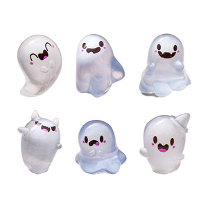 Grenzüberschreitendes Neues Produkt Halloween Leuchtender Harz-Geist Niedliche DIY-Dekoration Schlüsselanhänger Anhänger Handgefertigtes Desktop-Kleinornament - Product Image 4