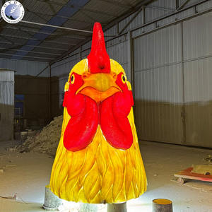 Estatua de <span class=keywords><strong>Gallo</strong></span> Pintada a Mano, de Fibra de Vidrio, para Exteriores, Directo de Fábrica, para Exhibición Comercial - Product Image 5