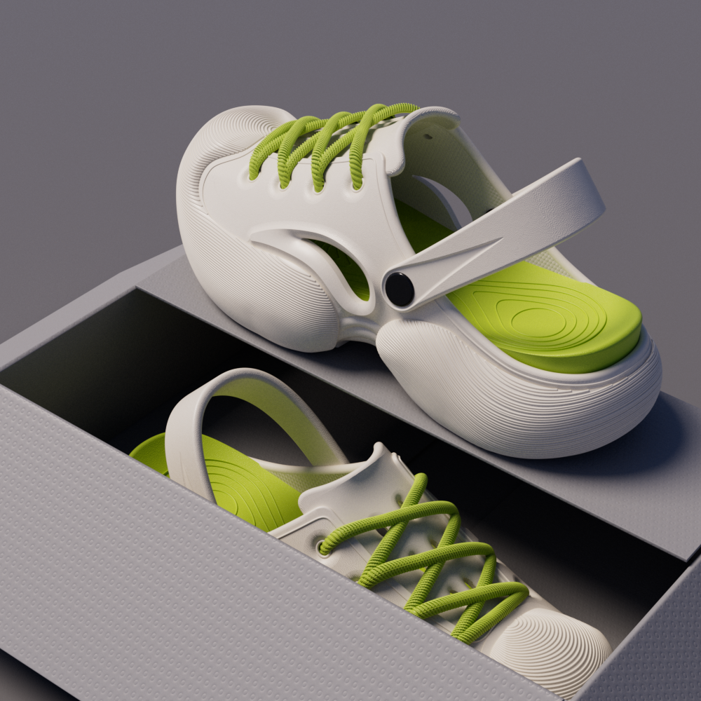 Semelle intérieure blanche + verte + lacets verts