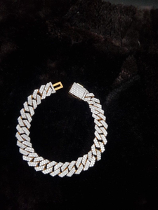 Bracelet en diamant cultivé en laboratoire de qualité VVS, taille brillant rond, avec maillons cubains, bijoux fins haut de gamme, bracelet élégant de créateur - Product Image 2