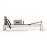Plataforma de Entrenamiento de Pilates de Aluminio con Rieles Completos, Color Blanco, para Gimnasio en Casa, Ejercicio Personal, Entrenamiento Diario Profesional de Pilates