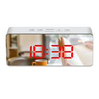 2021 New Fashion Home LED-Zeitanzeige Digital Mirrorl Clock Snooze LED-Spiegel Wecker
