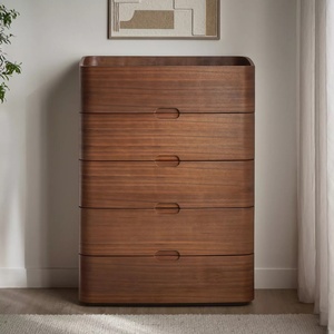 <span class=keywords><strong>Commode</strong></span> moderne sur mesure au design plat avec bords arrondis et plateau en verre trempé, buffet en mélamine - Product Image 2