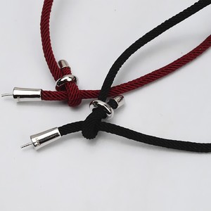 S925 Silver Black Rope <b>Red</b> Rope DIY Accessories Simple Handmade <b>Bracelet</b> with Empty Support Small Fresh Jewelry Findings - Product Image 4