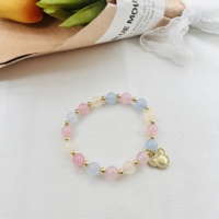 Bracelet à breloques en forme de souris de dessin animé en pierre naturelle de haute qualité pour filles, cadeau de fête des mères, vente en gros de bijoux