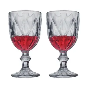 कारखाने प्रत्यक्ष बिक्री हॉट बिक्री स्पष्ट मग कॉकटेल बार ग्लास कप कस्टम 300 एमएल विंटेज नक्काशीदार वाइन चश्मा
