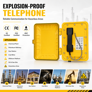 Téléphone SIP ATEX IECEx pour les installations pétrolières, gazières et chimiques, zone dangereuse, IP67, téléphone antidéflagrant - Product Image 1