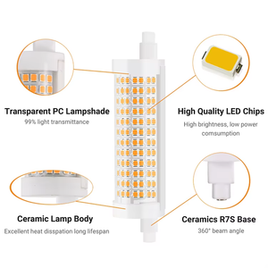 R 7S 118Mm <span class=keywords><strong>Led</strong></span> Dimbaar R 7S <span class=keywords><strong>Led</strong></span> Licht 19W 118Mm 360 Graden Hoek Dimbaar <span class=keywords><strong>Led</strong></span> R 7S <span class=keywords><strong>Lamp</strong></span> Rx 7S Schijnwerper 120lm/W Ac110/240V - Product Image 2