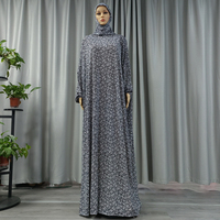 Robe longue ample florale en viscose pour femme musulmane, style traditionnel et modeste, idéale pour la prière du Ramadan et le Moyen-Orient, Caftan de prière du Ramadan 2026
