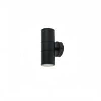 Lampe murale extérieure en aluminium noir, étanche, à économie d'énergie, forme cylindrique, tube lumineux, douille GU10/E27, diffuseur en polycarbonate, COB mat