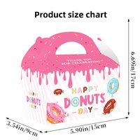 Boîtes en papier pliables portables en forme de donut pour fournitures de fête transfrontalières du Zhejiang, sacs à bonbons, emballages cadeaux d'anniversaire personnalisables
