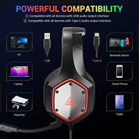 Casque filaire de jeu EKSA E1000V2, son surround 7.1, design RGB avec un convertisseur USB et un micro ENC pour PC PS4 NS XBOX