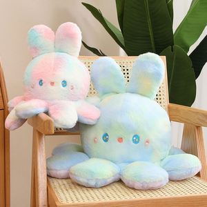 Muñeco de Pulpo Reversible con Degradado de Colores, Juguete de Peluche de Pulpo Reversible de Doble Cara, Juguete de Peluche Reversible para Niños - Product Image 3