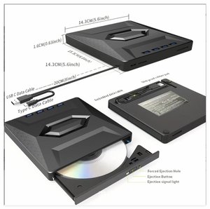 Unidad de Disco Óptico Externa Multifunción Todo en Uno, 7 en 1, USB Tipo C, USB 3.0, Conexión Rápida, Lector de Tarjetas CD/DVD/USB - Product Image 4