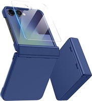 Étui pour Samsung Z Flip 8 avec protection d'écran intégrée, coque rigide en PC couleur unie avec charnière pour Samsung Galaxy Z Flip 8 7 6