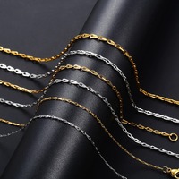 Collier fin en acier inoxydable, chaîne de type câble, plaqué or PVD, étanche, bijoux pour femmes et hommes, accessoires en gros
