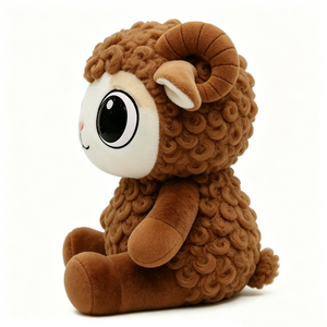 Customized Cute ram <b>sheep</b> plush <b>toy</b>, Big eye farm animal soft doll, Curly wool <b>sheep</b> cuddle plush - Product Image 2