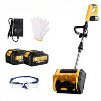 Quitanieves Eléctrico Inalámbrico Plegable de Grado Industrial, Material PP+Fibra, Herramienta Ligera de 4 kg para Remover Nieve con Empuje Manual