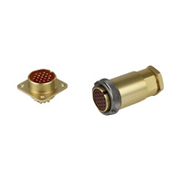 Conector multipin Longli IP54 impermeable de la serie PC, con carcasa de aluminio mini circular, brida de latón plateada, montaje en panel, M5 M8
