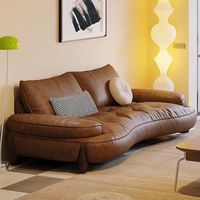 Ensemble de canapés Timberight en cuir, style minimaliste moderne, couleur crème nuage, pour petit appartement, salon, canapé droit, meubles