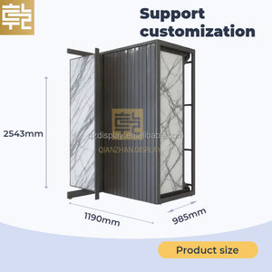 나무 바닥 타일 회전 PVC 대리석 벽 패널 적층 경재 샘플 금속 디스플레이 스탠드 용 다기능 디스플레이 랙 - Product Image 5