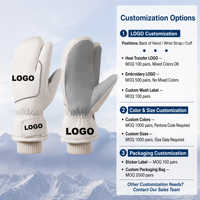 Mitaines d'hiver chaudes unisexes personnalisables avec logo, pour ski et snowboard, compatibles écran tactile, imperméables, à 3 doigts, modèle homard