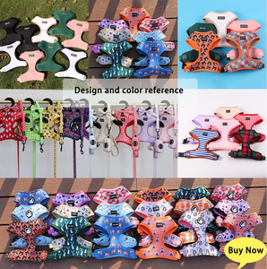 Collar de perro con estampado de leopardo colorido Impresión de diseñador Arnés ajustable personalizado Chaleco <span class=keywords><strong>Boutique</strong></span> de mascotas Productos populares personalizados - Product Image 6