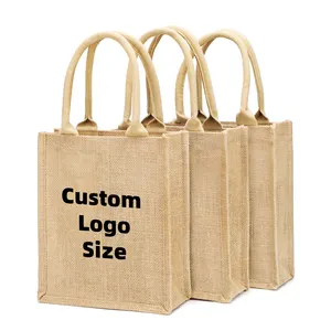 Высококачественная многоразовая Экологичная Джутовая сумка на молнии с принтом логотипа Джутовая сумка на плечо джутовая пляжная сумка-тоут