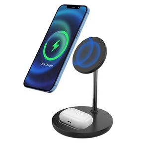 Thanh Lịch Loại C Nam Châm 2in1 Điện Thoại Đứng Chủ Đối Với iPhone 12 13 Pro Max Airpod 15W 2 Trong 1 Từ Sạc Không Dây - Product Image 1