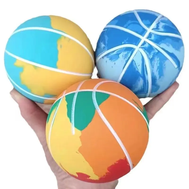 2024 Ama Zon 6cm Ultra High Stretch Mini Rubber Small Basketball Decompression Hollow Stretch Ball Children's Toy