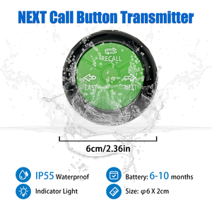 डिजिटल डिस्प्ले और रिकॉल बटन के साथ वायरलेस रेस्तरां क्विसिंग सिस्टम, रेस्तरां पेजिंग प्रबंधन समाधान - Product Image 6