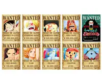 Anime Decorative Wall Paper Poster, WANTED Reward, Luffy