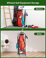 Rangement de sacs de golf Organisateur de garage Support de sac de golf Support de rangement de sacs de golf simple avec roues