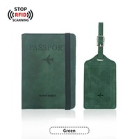 Ensemble de porte-cartes de bord en cuir PU avec marquage à chaud, étui pour passeport et étiquette de bagage, blanc uni, tendance