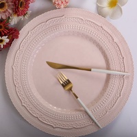 Ensemble de vaisselle ronde vintage cassable en vrac de 12 pouces beige floral dessert en céramique dîner côté thé assiette tasse logo personnalisé