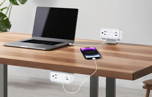 Enchufe <span class=keywords><strong>de</strong></span> Mesa Estándar Estadounidense Onebeat, 1 Tomacorriente, 2 Puertos USB-C, Carga Rápida PD65W, Regleta <span class=keywords><strong>de</strong></span> Alimentación Extraíble con Montaje en Borde - Product Image 3