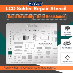 Chính xác vị trí di động Ic công cụ sửa chữa Kit <span class=keywords><strong>BGA</strong></span> <span class=keywords><strong>reballing</strong></span> <span class=keywords><strong>Stencil</strong></span> cho <span class=keywords><strong>Iphone</strong></span> loạt LCD tin trồng đánh bóng - Product Image 2