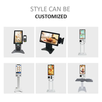 Écran tactile mural de 32 pouces Scanner Qr Imprimante thermique Commande alimentaire interactive Terminal de paiement LCD File d'attente Kiosque LCD Totem