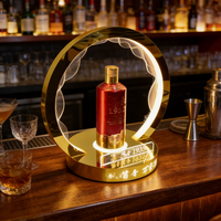 Porte-bouteille de vin en acrylique LED personnalisé de haute qualité, présentoir de vin conçu en usine, support publicitaire portable