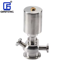 Válvula de muestra neumática industrial 1/2/316L de acero inoxidable aséptico con abrazadera higiénica de 304 "-2" de tamaño personalizado de alta calidad
