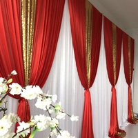 Rideau de fond de décoration de mariage double tissu or blanc rideaux de fond de scène de mariage personnalisés