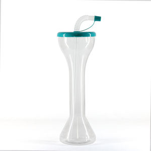 16oz 500ml Dumbbell Plastic Yard Cup Slush Daiquiri Customized logo Souvenir Juice Drinkwares with Lid and Straw - Product Image 6